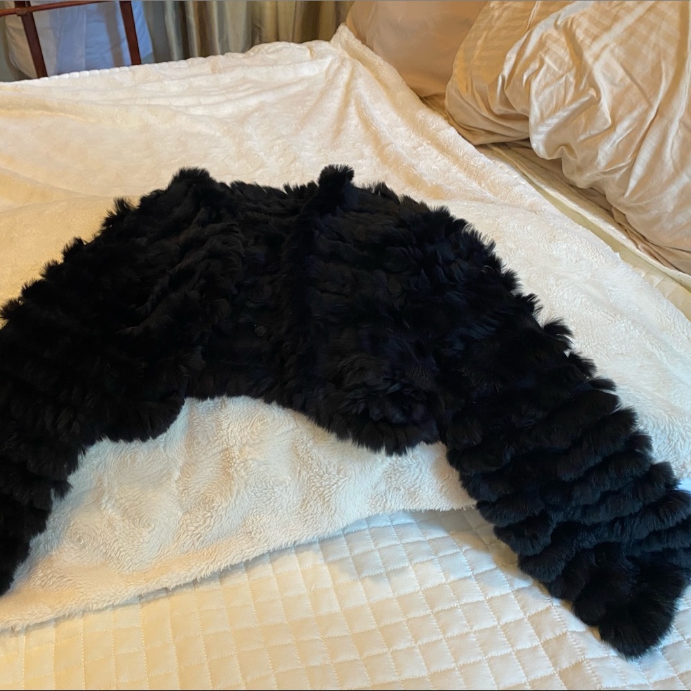 Rabbit fur shrug